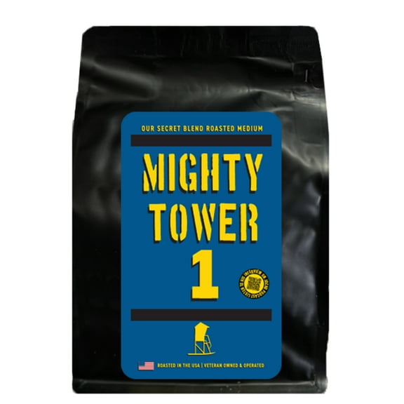 Big Yellow Coffee Mighty Tower 1, Medium Roast, Ground, 12 oz