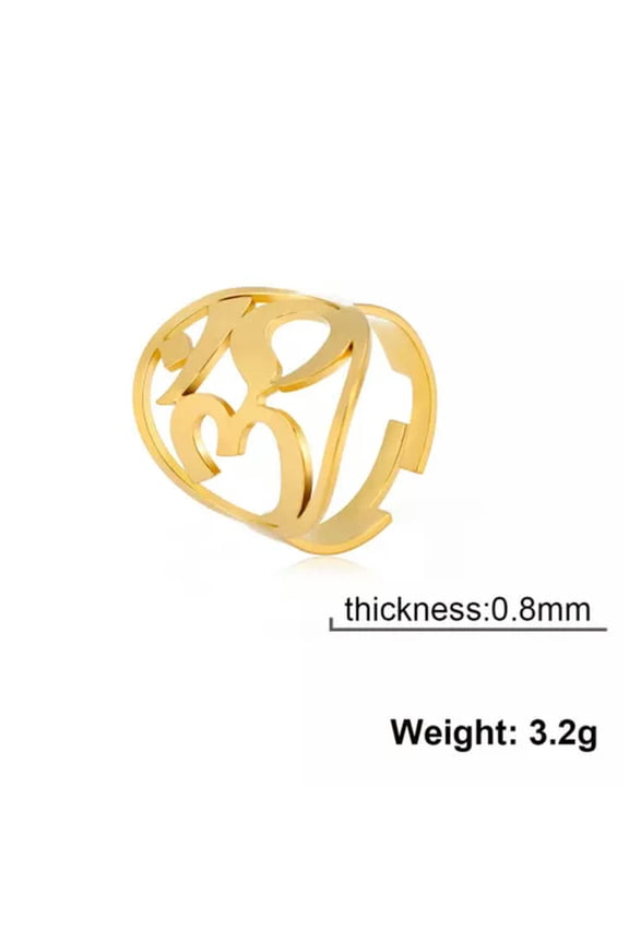 Big Yoga Om Ring Stainless Steel Buddhism Indian Hindu Open Rings Amulet Jewelry