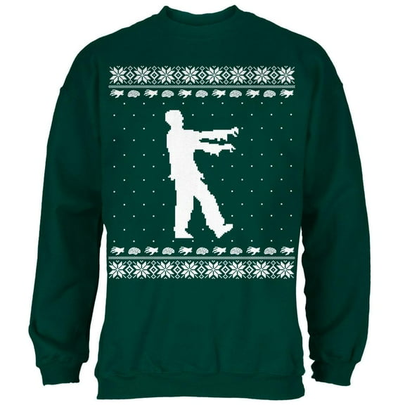 Big Zombie Ugly XMAS Sweater Forest Adult Sweatshirt - X-Large