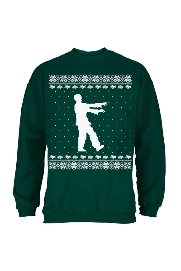 Big Zombie Ugly XMAS Sweater Forest Adult Sweatshirt - X-Large