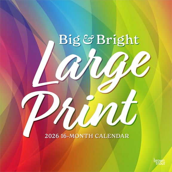 Big & Bright Large Print | 2026 12x24" (Hanging) Matte Wall Calendar | BrownTrout
