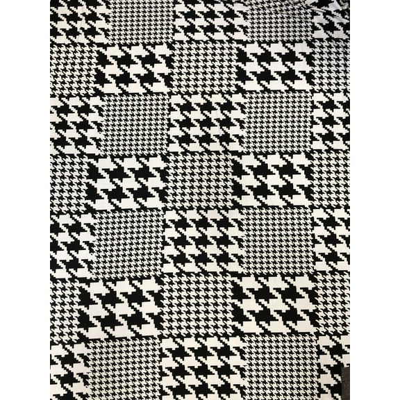 Big and Small houndstooth Print on Polyester Spandex Fabric