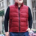 thumbnail image 1 of Big and Tall Big and Tall Jackets for Men Puffer Vest Full Zip Up Softshell Stand Collar Raglan Top Coats with Pockets, 1 of 9
