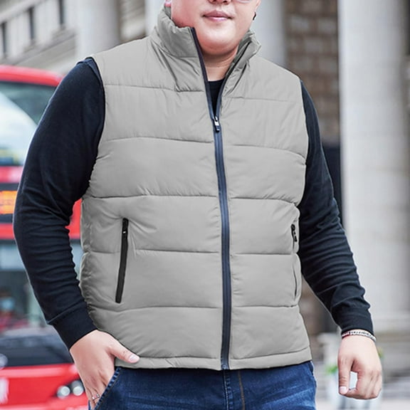 Big and Tall Big and Tall Jackets for Men Puffer Vest Full Zip Up Softshell Stand Collar Raglan Top Coats with Pockets