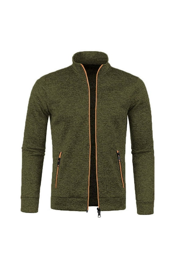 Big and Tall Cardigans for Men Full Zip Up Jacket Mock Neck Sweater Regular Fit Long Sleeve Fleece Outerwear,M-5XL