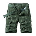thumbnail image 1 of Big and Tall Cargo Shorts for Men 5xl-6xl High Waisted Solid Color 3/4 Cargo Joggers Shorts Relaxed Fit with Pockets,Green,30, 1 of 6