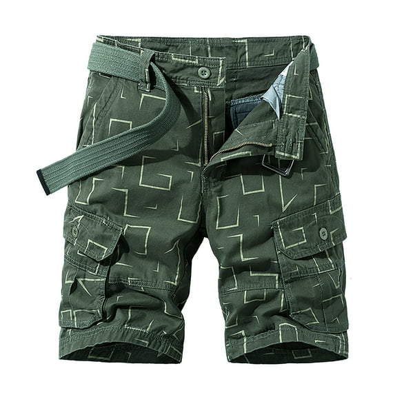 Big and Tall Cargo Shorts for Men 5xl-6xl High Waisted Solid Color 3/4 Cargo Joggers Shorts Relaxed Fit with Pockets,Green,30