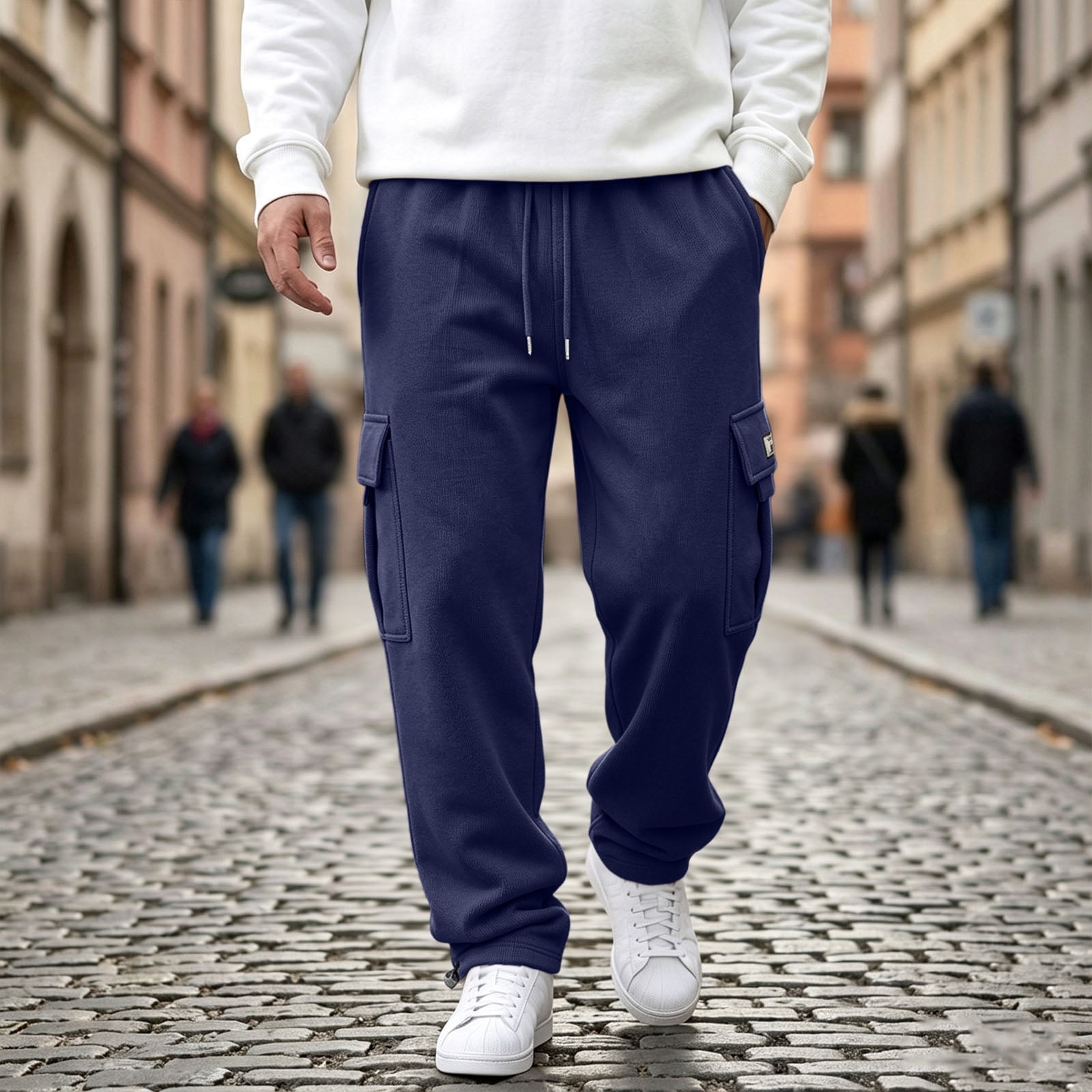 Big and Tall Cargo Sweatpants for Men Straight Leg Wide Leg Running ...