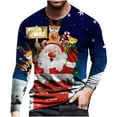 thumbnail image 1 of Big and Tall Christmas Tops for Men, Santa Xmas Sweatshirts Party Outfits, Plus Size Graphics Long Sleeve T Shirts, 1 of 2