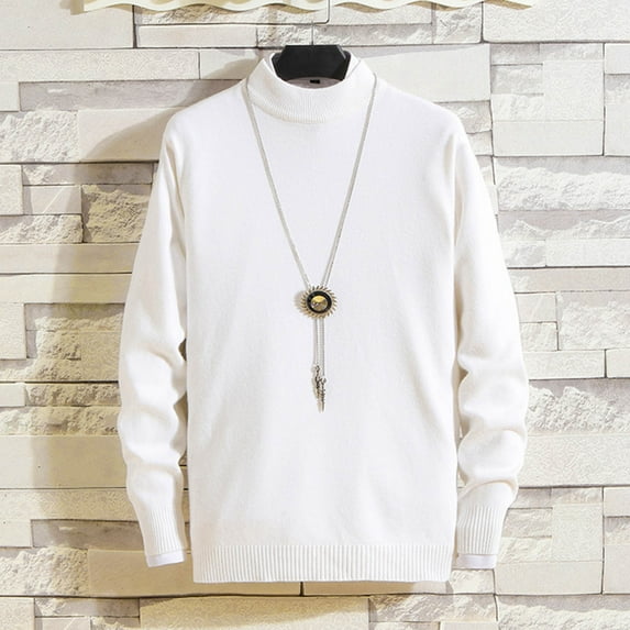 Big and Tall Chunky Knit Sweater Casual Turtleneck Loose Fit Solid Color Layering Top for Fall Winter,M-5XL