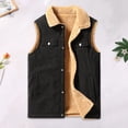 thumbnail image 1 of Big and Tall Corduroy Vests for Young Men Sleeveless Fleece Jacket Full Zipper Casual Collared Sherpa Vests with Pockets M-5XL, 1 of 8