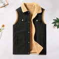thumbnail image 1 of Big and Tall Corduroy Vests for Men Sleeveless Fleece Jacket Full Zipper Casual Collared Sherpa Vests with Pockets M-5XL, 1 of 8