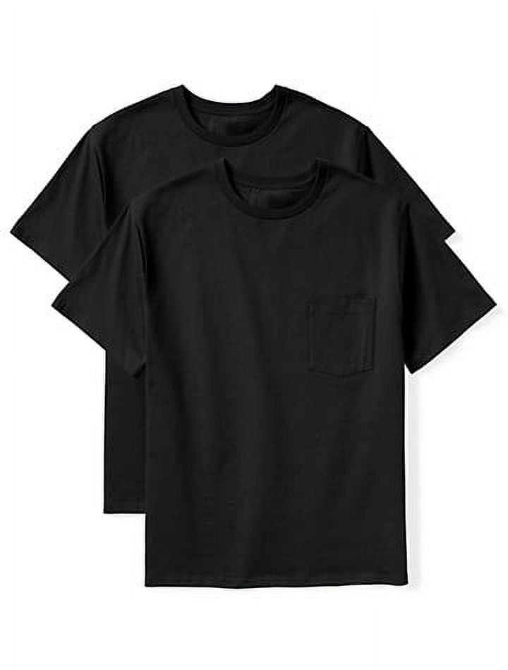 Big and Tall Essentials by DXL Men's Crewneck Pocket TShirts, Black