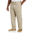 thumbnail image 1 of Big and Tall Essentials by DXL Men's Flat-Front Twill Pants, Khaki, 52W X 32L, 1 of 6