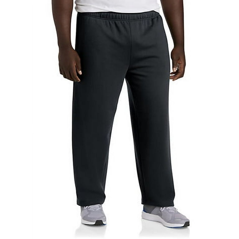Big and Tall Essentials by DXL Men's Fleece Sweatpants, Black, 2XL