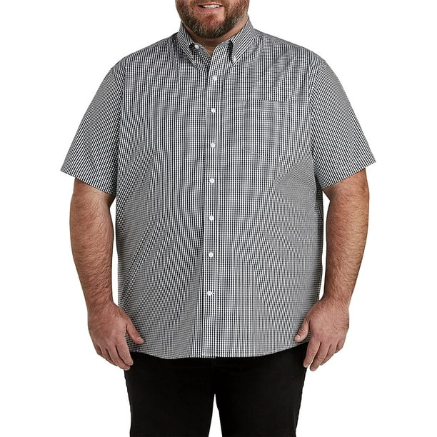 Big and Tall Essentials by DXL Men's Gingham Poplin Short-Sleeve Sport ...