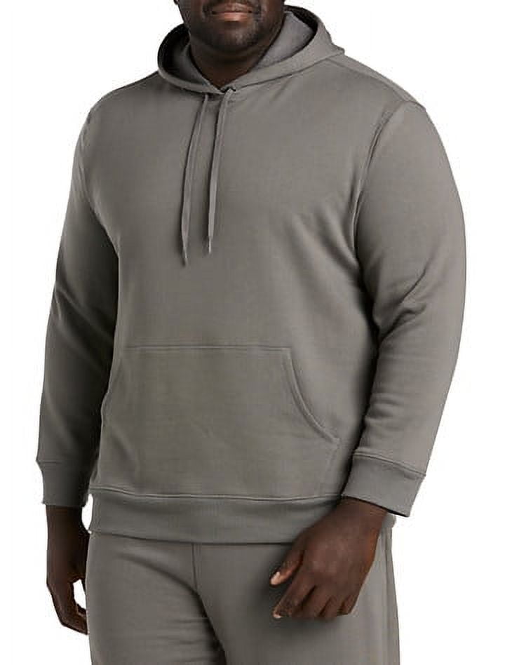 Big and Tall Essentials by DXL Men's Hooded Fleece Sweatshirt, Grey, 5XLT