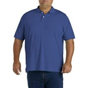Big and Tall Essentials by DXL Men's Jersey Polo Shirt, Dark Blue Heather, 2XLT