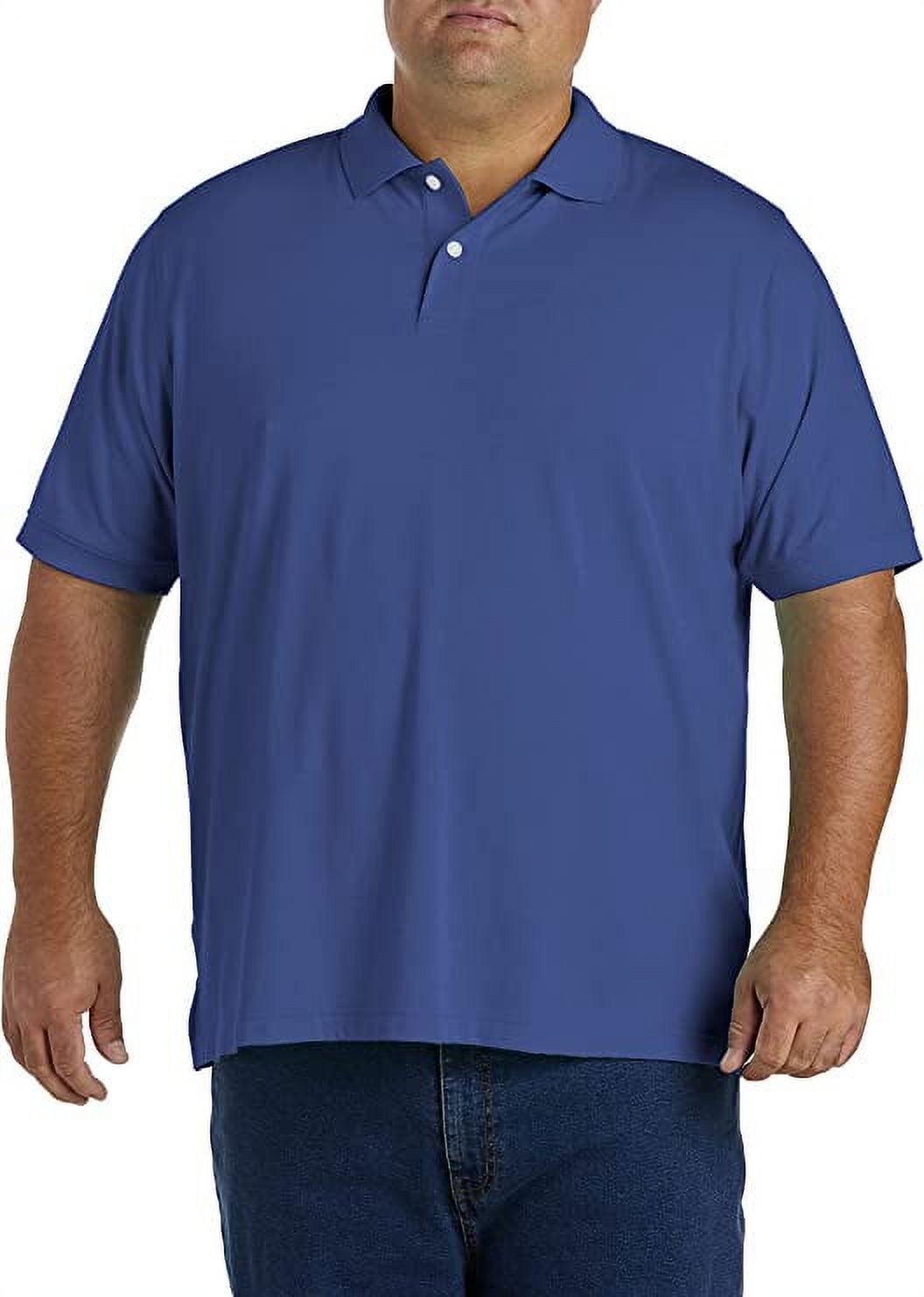 Big and Tall Essentials by DXL Men's Jersey Polo Shirt, Dark Blue