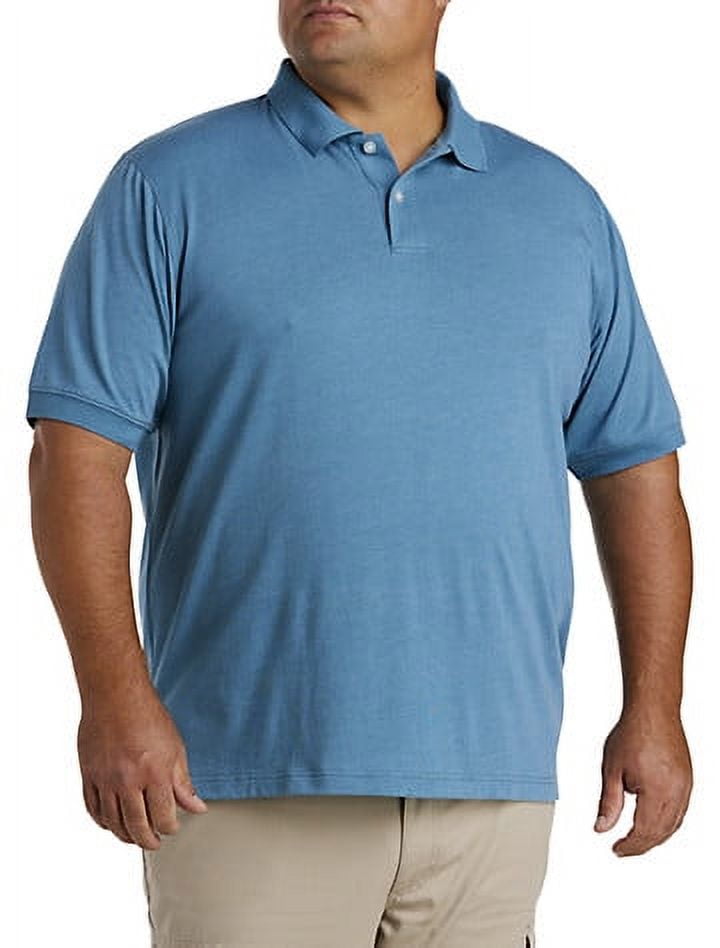 Big and Tall Essentials by DXL Men's Jersey Polo Shirt, Light Blue