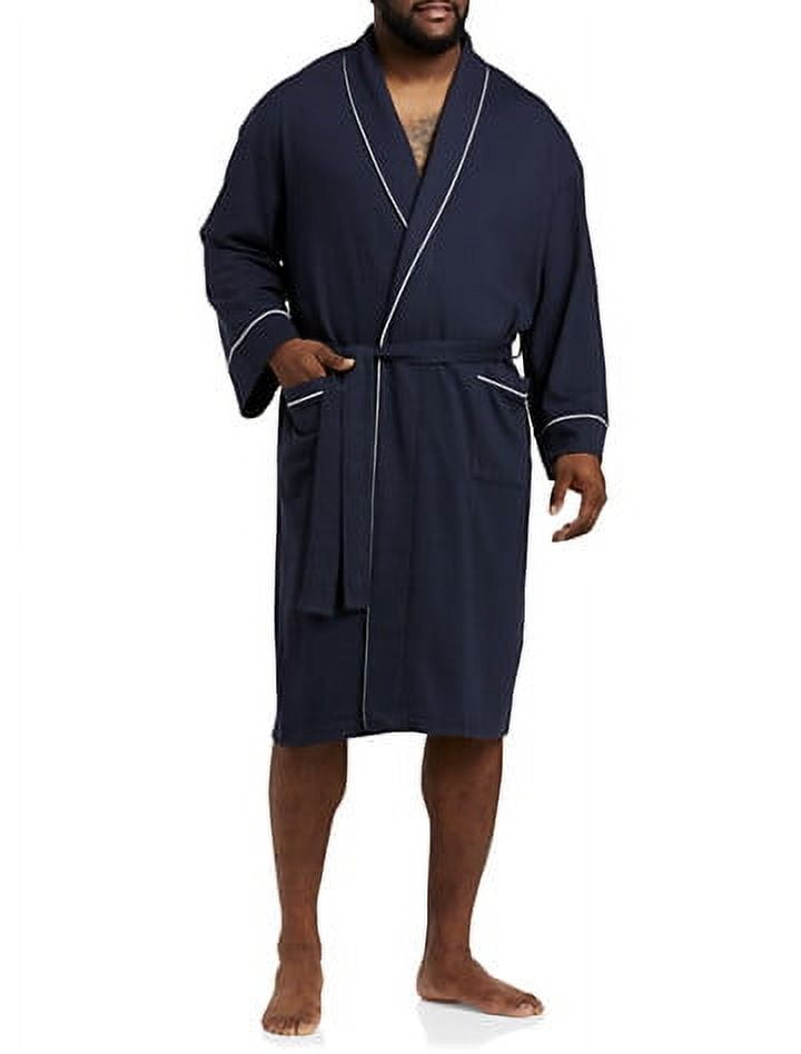 Big and Tall Essentials by DXL Men's Lightweight Robe, Navy, 3XTL/4XTL