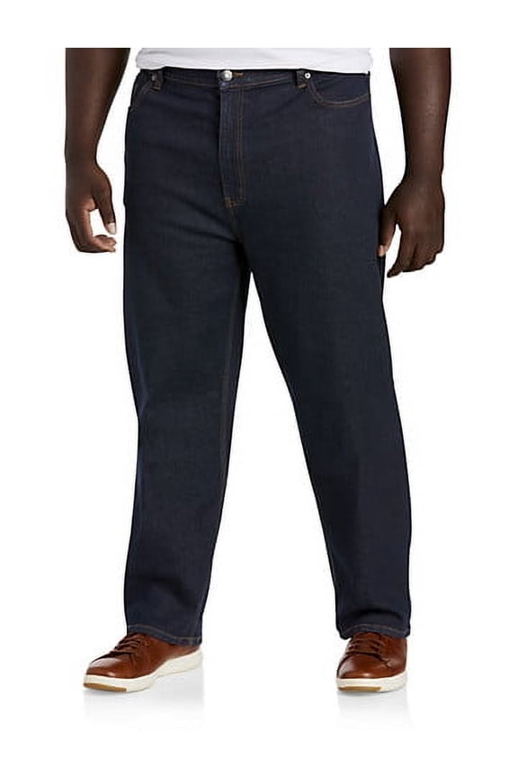 Big and Tall Essentials by DXL Men's Loose Fit Jeans, Dark Rinse, 48W x 32L