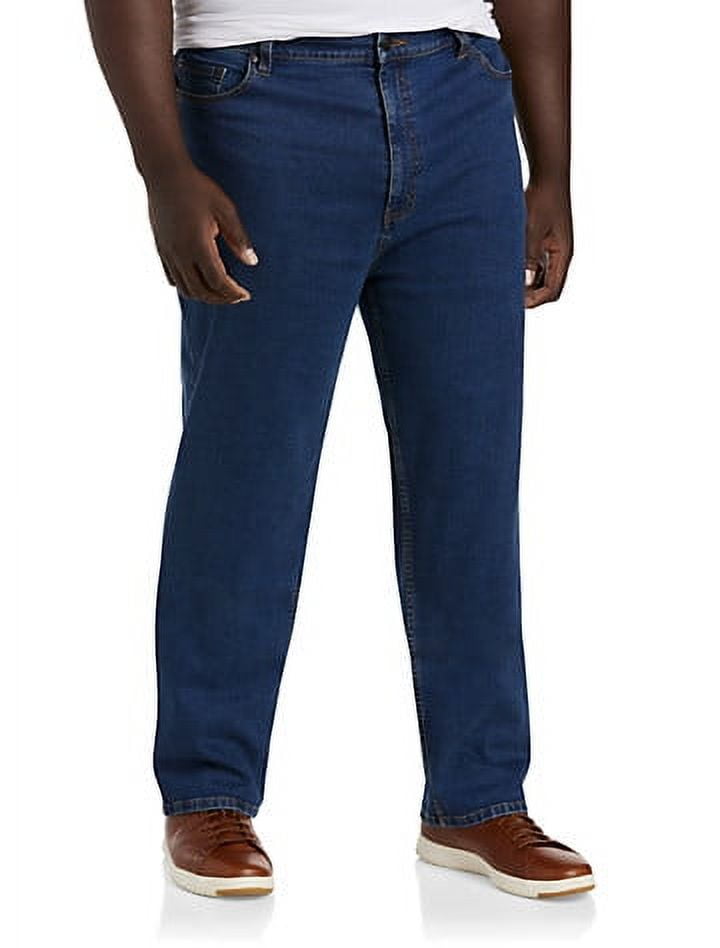 Big and Tall Essentials by DXL Men's Loose Fit Jeans, Medium Wash, 46W