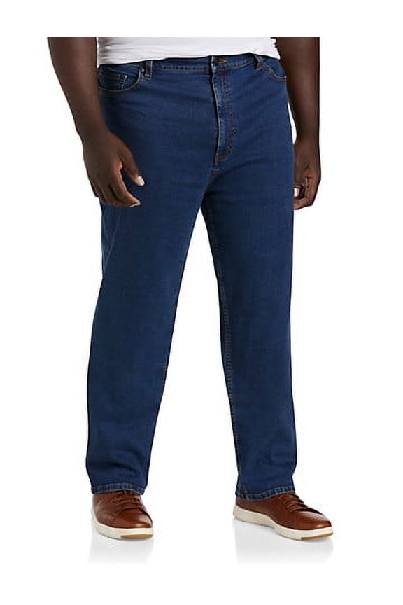 Big and Tall Essentials by DXL Men's Loose Fit Jeans, Medium Wash, 52W x 28L