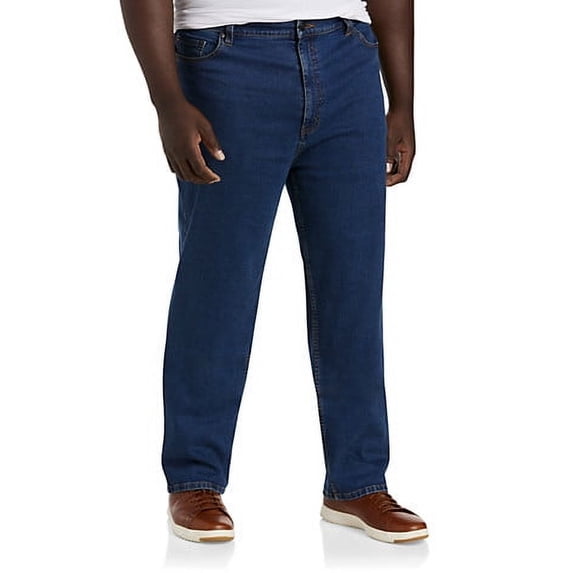 Big and Tall Essentials by DXL Men's Loose Fit Jeans, Medium Wash, 52W x 30L