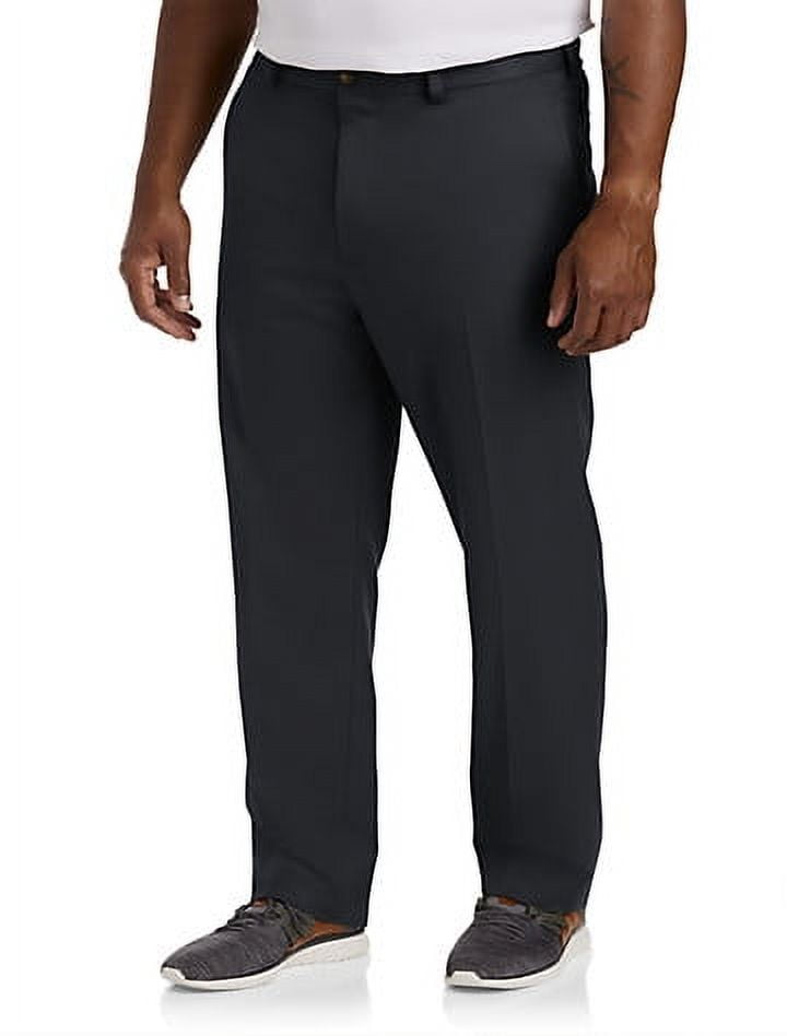 Big and Tall Essentials by DXL Men's Microfiber Dress Pants, Black, 46W ...
