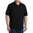thumbnail image 1 of Big and Tall Essentials by DXL Men's Pique Mesh Short-Sleeve Polo Shirt, Black, 6XLT, 1 of 5