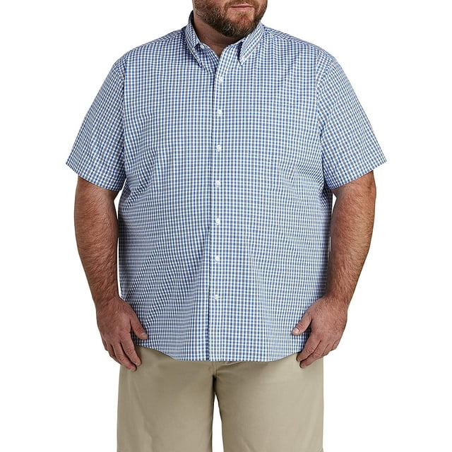 Big and Tall Essentials by DXL Men's Plaid Poplin Short-Sleeve Sport ...