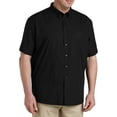 thumbnail image 1 of Big and Tall Essentials by DXL Men's Poplin Short-Sleeve Sport Shirt, Black, 5XL, 1 of 5
