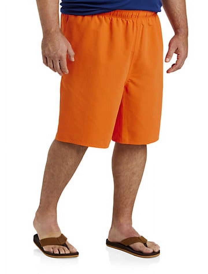 Big and Tall Essentials by DXL Men's QuickDry Swim Trunks, Orange, 5XL