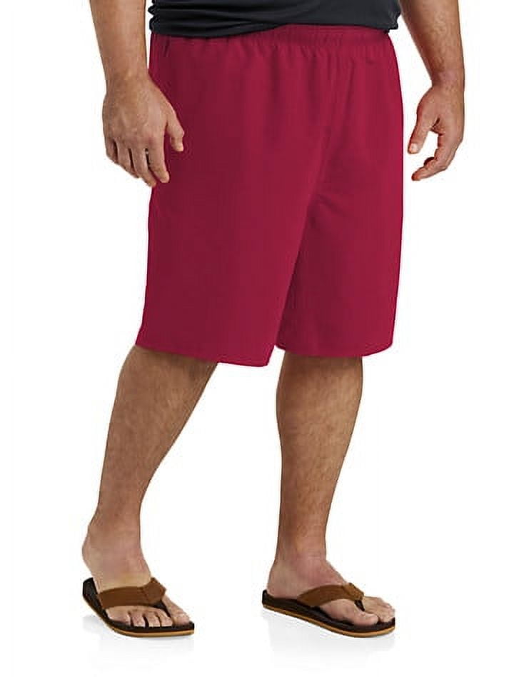 Big and Tall Essentials by DXL Men's QuickDry Swim Trunks, Red, 2XLT