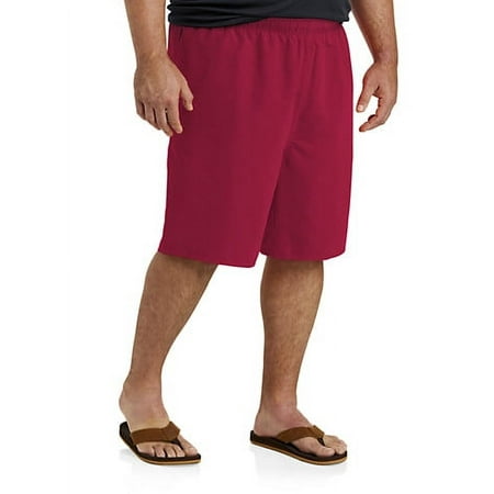 Big and Tall Essentials by DXL Men's Quick-Dry Swim Trunks, Red, 2XLT
