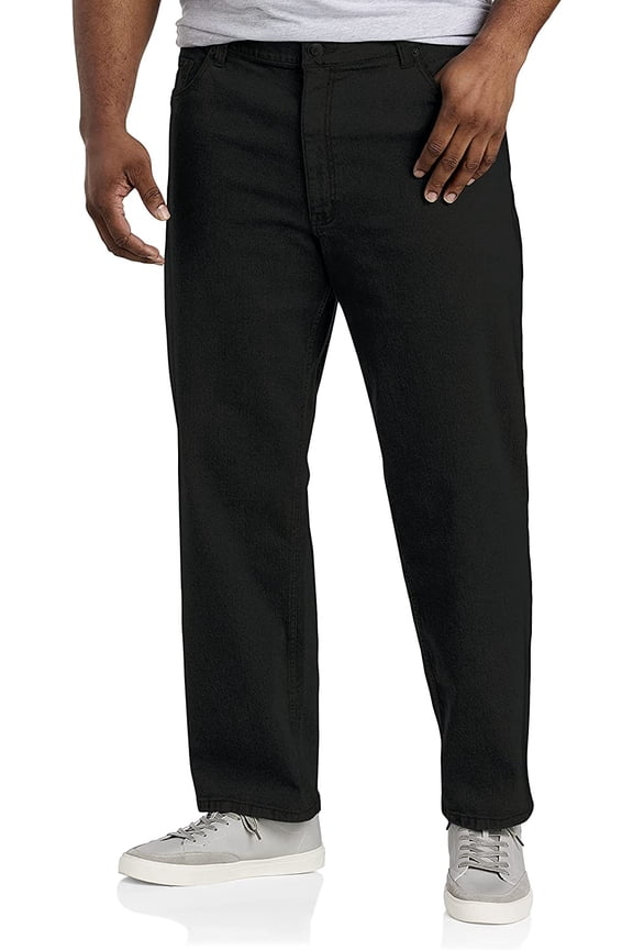 Big and Tall Essentials by DXL Men's Relaxed-Fit Jeans, Black, 44W x 28L