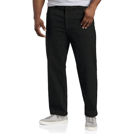 Big and Tall Essentials by DXL Men's Relaxed-Fit Jeans, Black, 52W x 34L