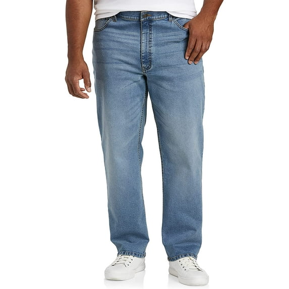 Big and Tall Essentials by DXL Men's Relaxed-Fit Jeans, Light Wash, 52W X 30L