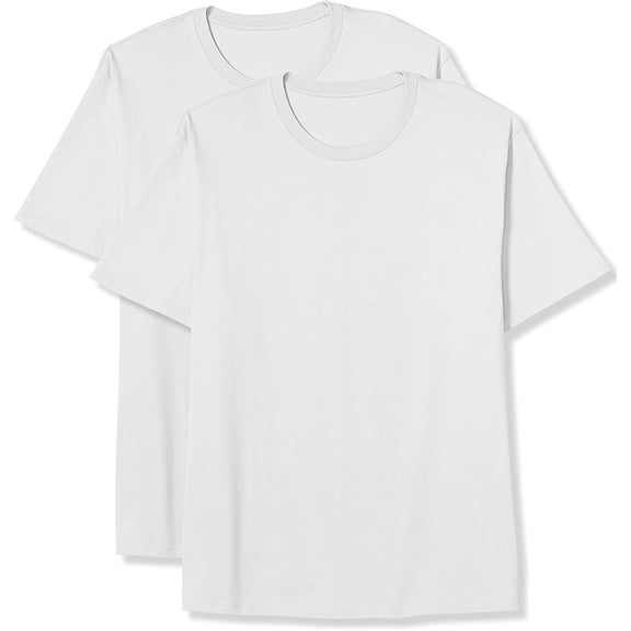 Big and Tall Essentials by DXL Men's Short-Sleeve Crewneck T-Shirt, Bright White, 4XL, Pack of 2