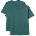 thumbnail image 1 of Big and Tall Essentials by DXL Men's Short-Sleeve Crewneck T-Shirt, Green, 7XL, Pack of 2, 1 of 6