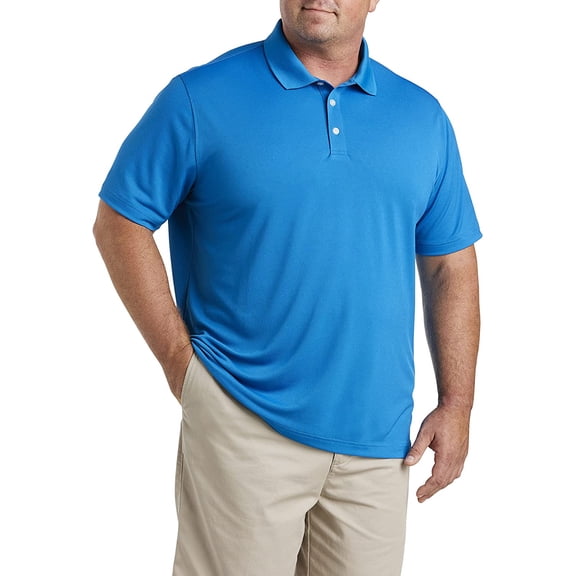 Big and Tall Essentials by DXL Men's Solid Golf Polo Shirt, Blue, 4XL