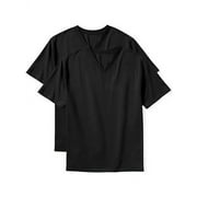 Big and Tall Essentials by DXL Men's V-Neck T-Shirts, Black, 3XL, Pack of 2