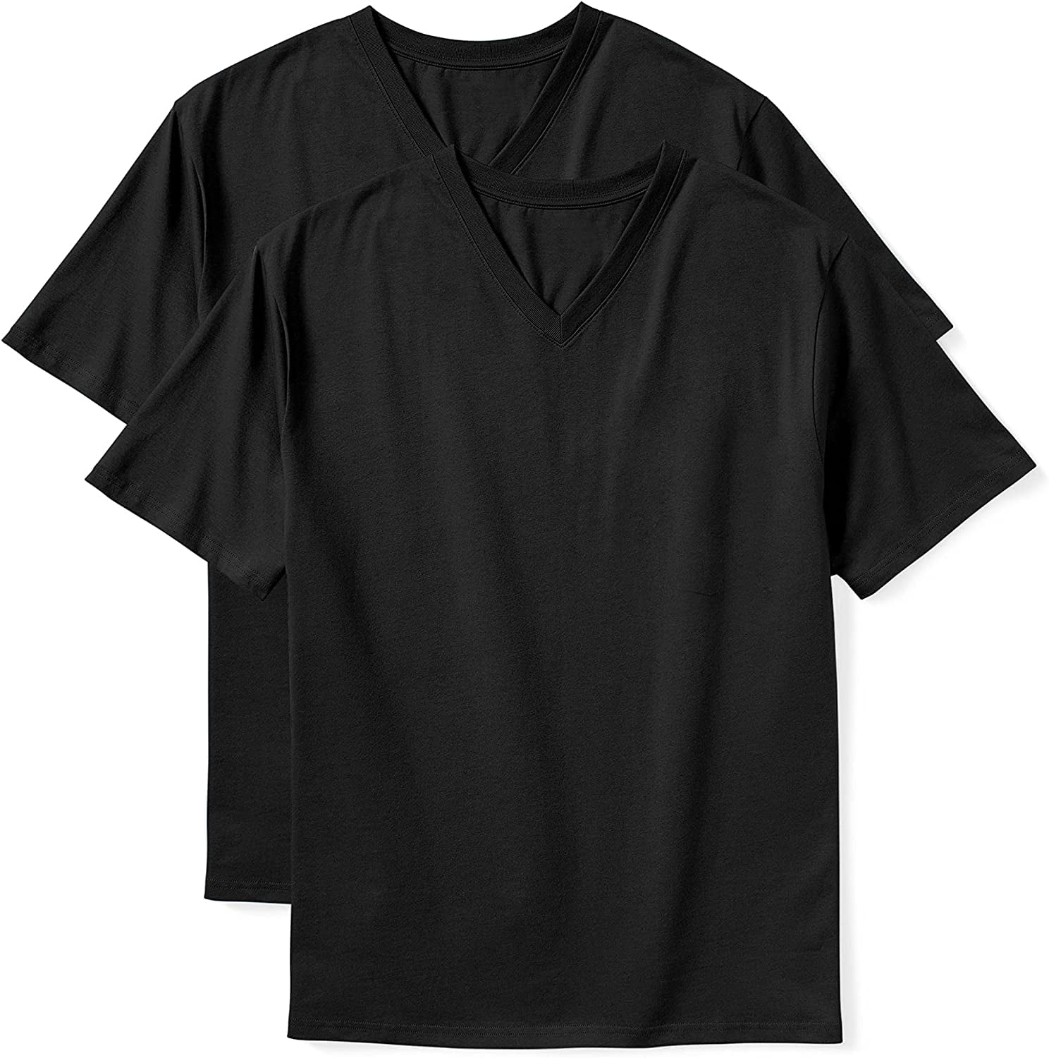 Big and Tall Essentials by DXL Men's VNeck TShirts, Grey, 3XL, Pack