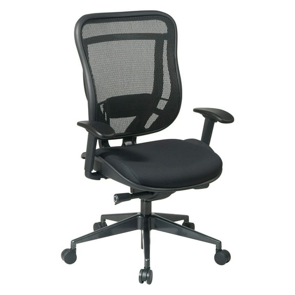 Big and Tall Executive Black High Back Chair with Breathable Mesh in Gun Metal