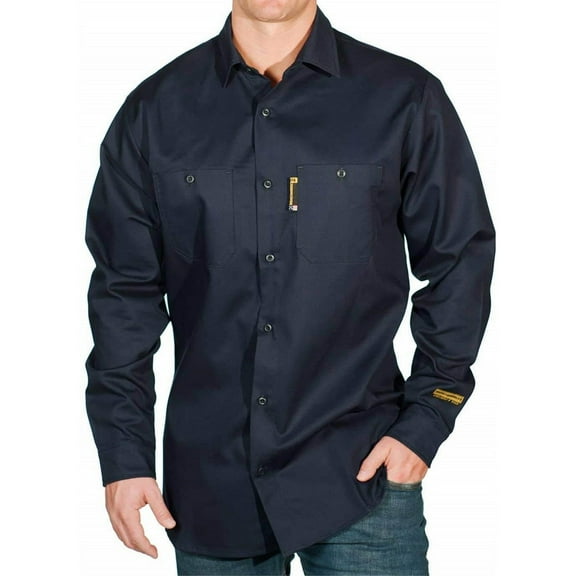 Big and Tall Flame Resistant Buttoned Long Sleeve Work Shirt - Made in the USA