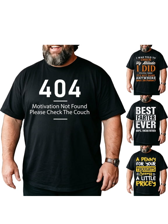 Big and Tall Funny Shirts Men Hilarious Sarcastic Quote Saying Cotton Graphic Tee 3XL T0 5I0N W01