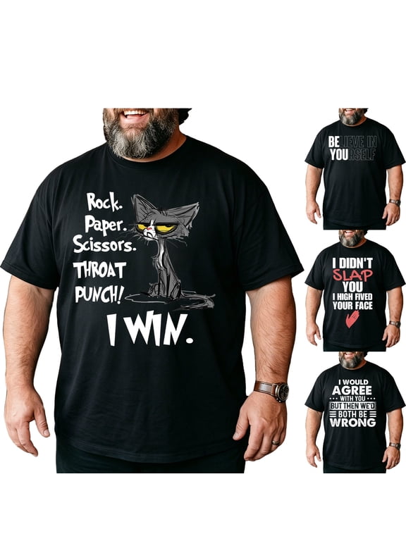 Big and Tall Funny Shirts Men Hilarious Sarcastic Quote Saying Cotton Graphic Tee 4XL T0 5I0N W29