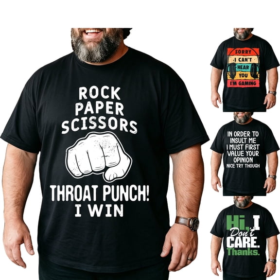 Big and Tall Funny Shirts Men Hilarious Sarcastic Quote Saying Cotton Graphic Tee 5XL T0 5I0N W27