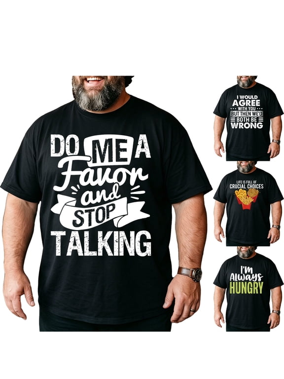 Big and Tall Funny Shirts Men Hilarious Sarcastic Quote Saying Cotton Graphic Tee 5XL T0 5I0N W55